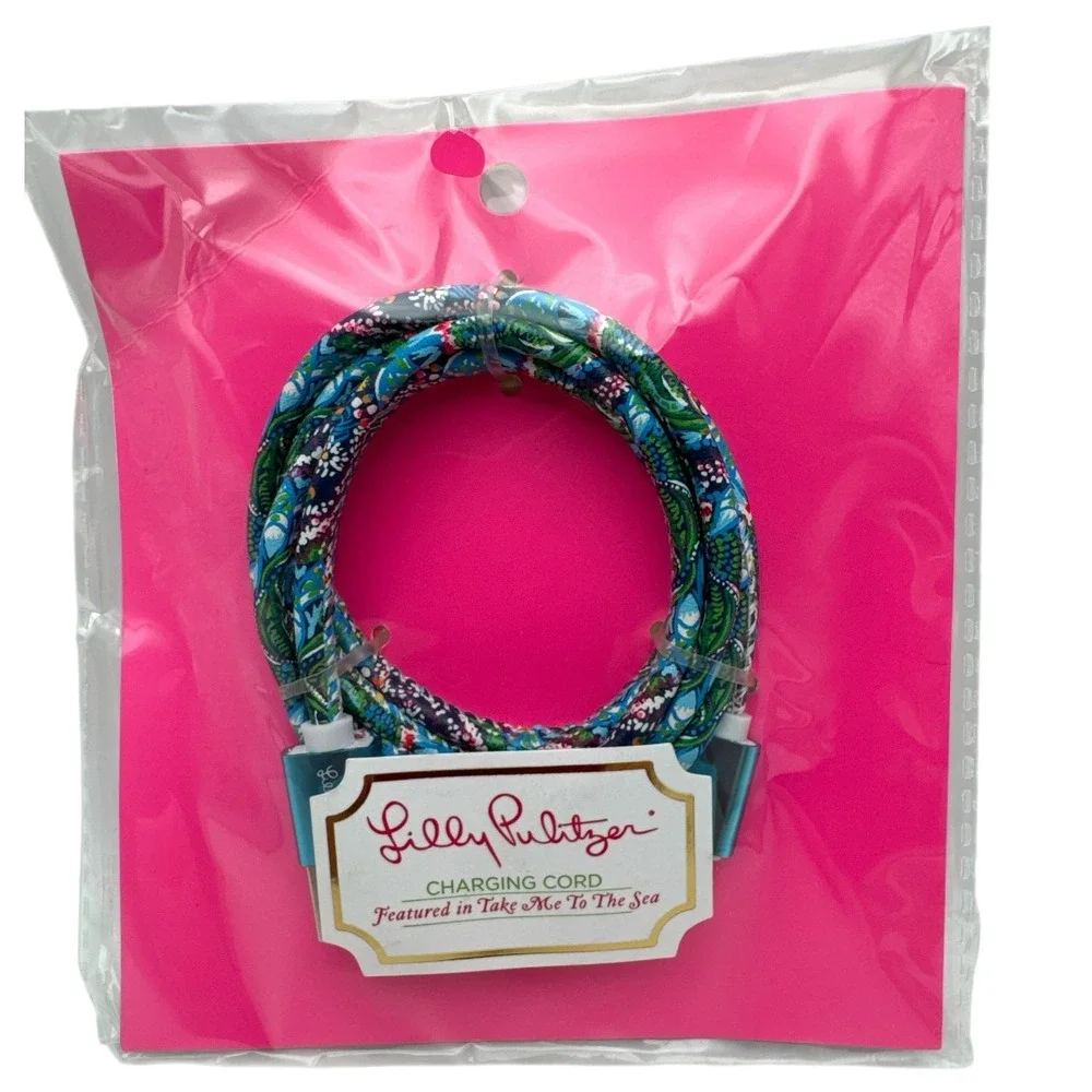 Lilly Pulitzer‎ Phone Charging Cord 4' Take me to the Sea 8 Pin To USB 2.0